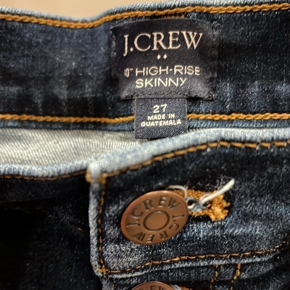 🇪🇸🐠J Crew Factory 10” High-Rise Skinny jeans raw hem stretch 27 - Picture 2 of 8